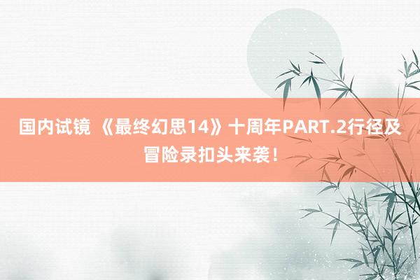 国内试镜 《最终幻思14》十周年PART.2行径及冒险录扣头来袭！